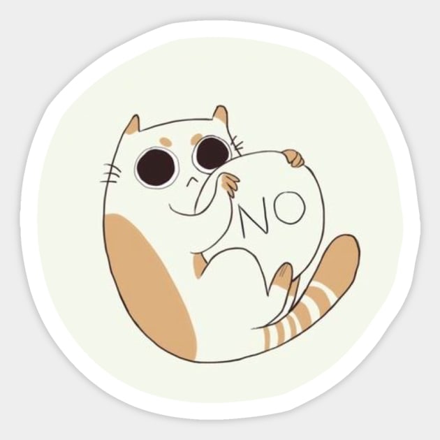 No-Cat says No Sticker by parkinart